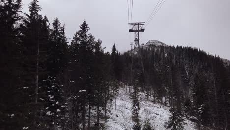 travel by cable car to kasprowy wierch, tatra mountain, poland on winter day