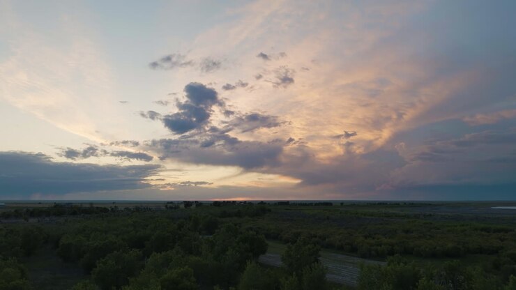 Woodland Farms Land And Stunning Sunset Aerial View