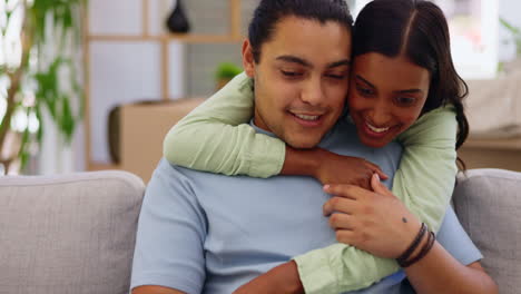 Bonding,-hug-and-couple-with-laptop