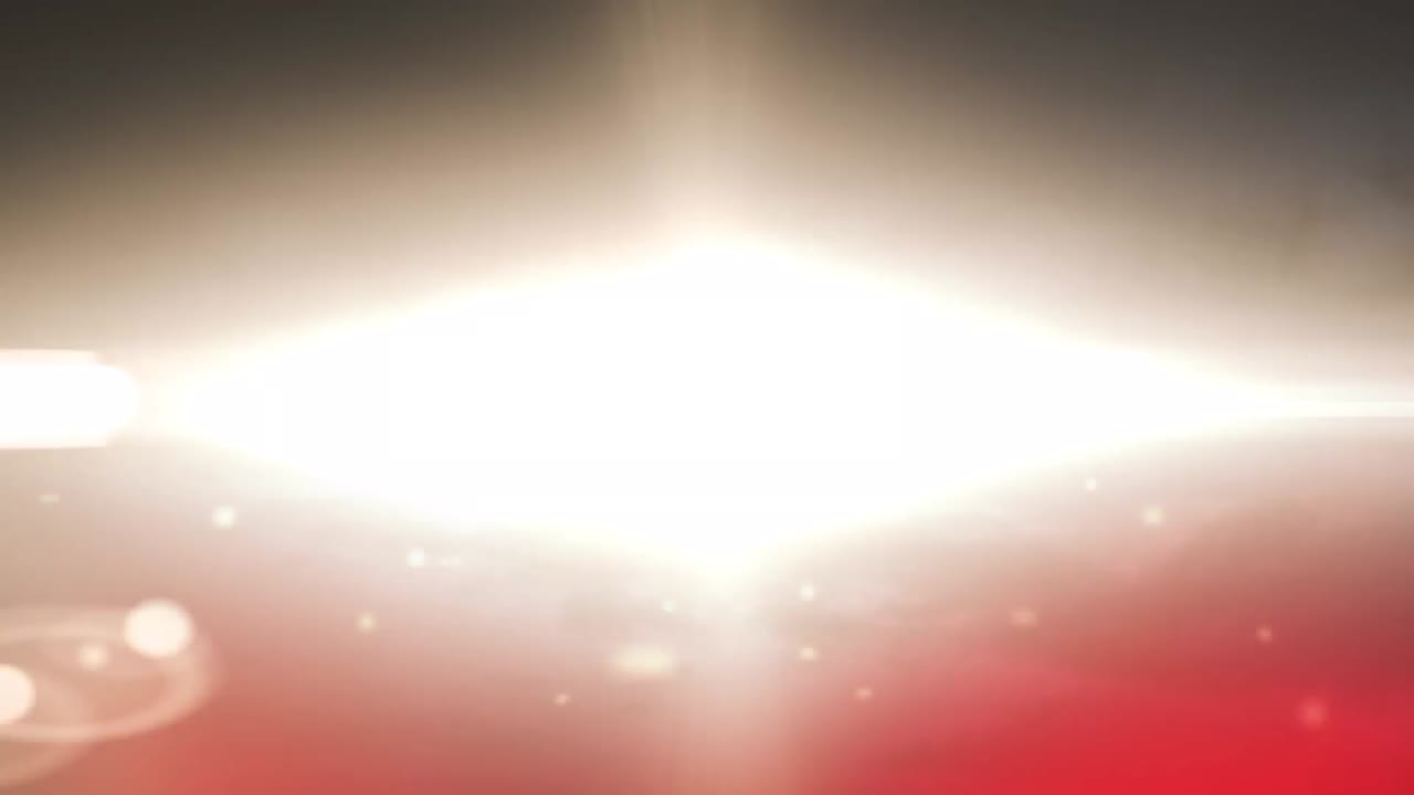 검은색 배경에 육각형의  스캐너를 통해 빛과 은 불꽃의 애니메이션