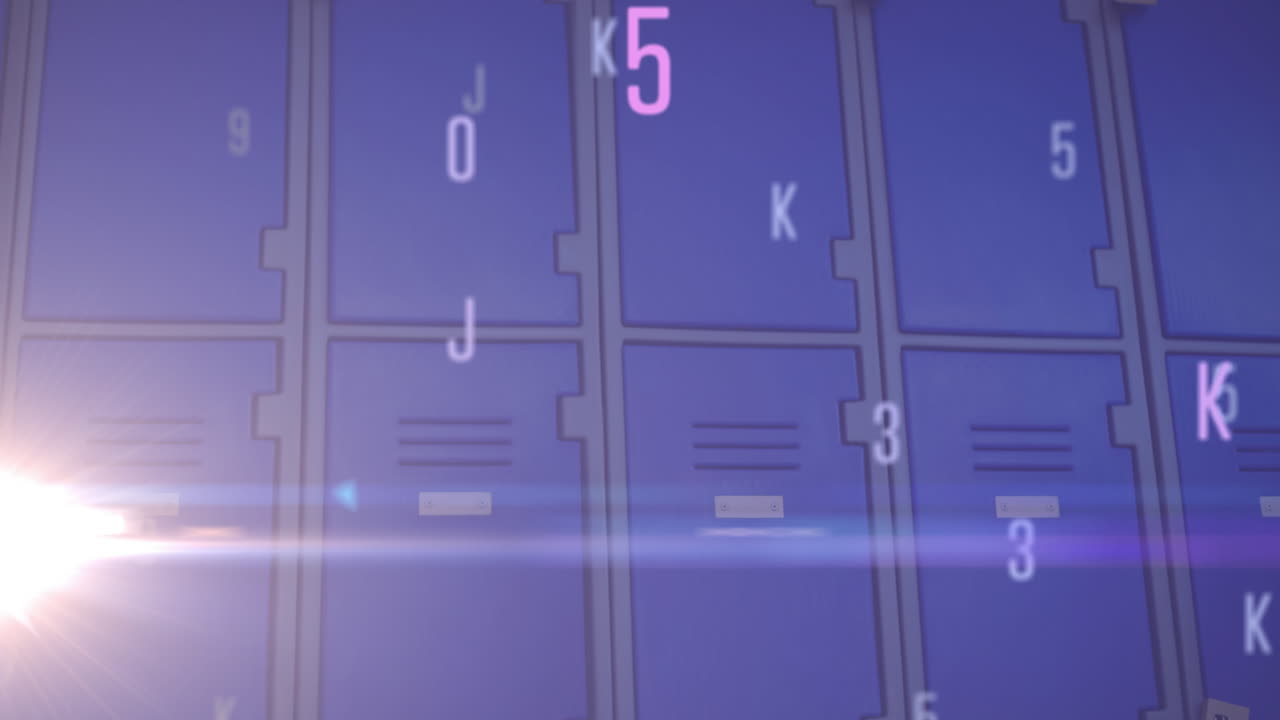 Digital composition with numbers, letters, and light spot highlights education theme.