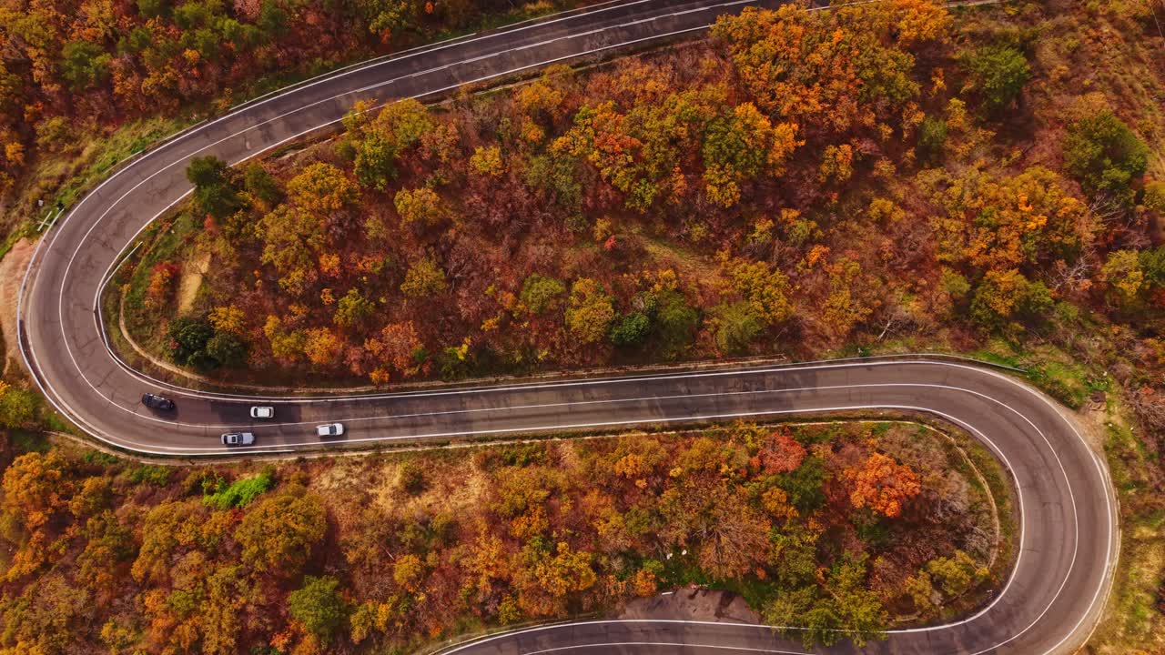 Bulgaria's winding roads showcase autumn foliage and scenic beauty