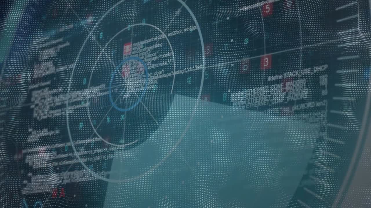 animación del escaneo del alcance sobre el procesamiento de datos