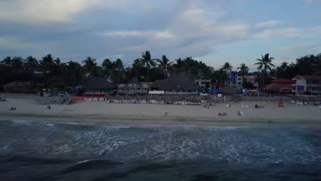 Aerial-of-sunset-on-Bucerias,-Mexico