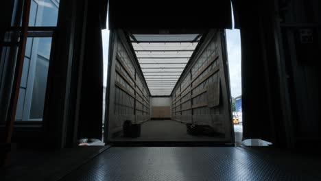 Truck prepares for stacking and transportation