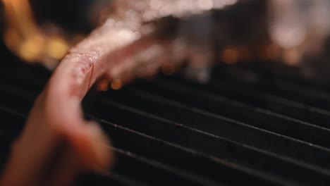flames over a piece of meat