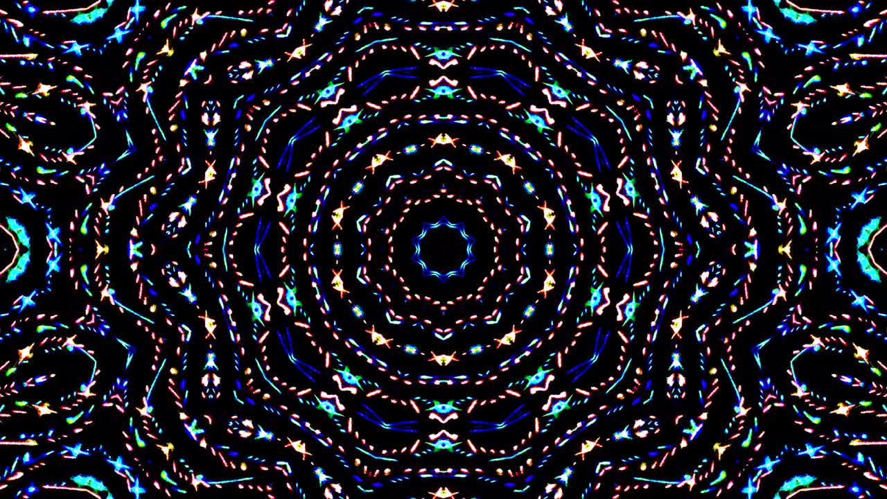hermoso caleidoscopio abstracto que brilla, una luz radiante que regula los movimientos sutiles