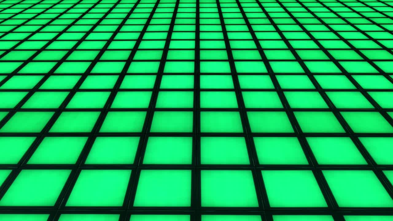 piso de la cuadrícula de led verde