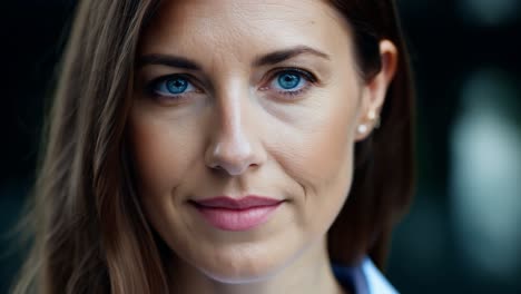 retrato de una hermosa mujer con ojos azules