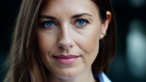 portrait of a beautiful woman with blue eyes