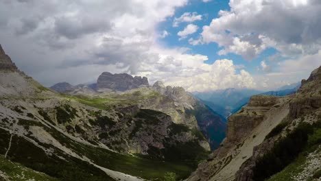 timelapse national nature park tre cime in the dolomites alps. beautiful nature of italy.