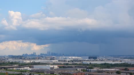 Rare-and-unusual-formation-of-clouds-called-wall-clouds-rolling-over-Toronto,-Ontario,-Canada