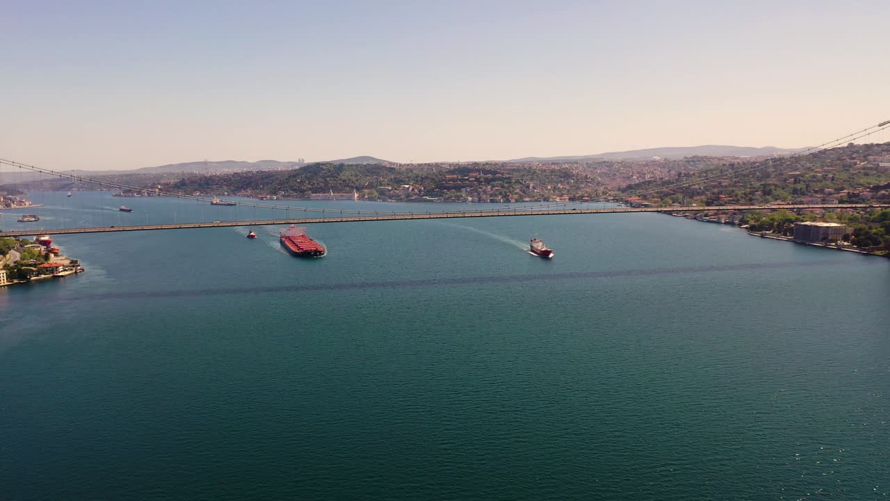 Ponte dei Martiri del 15 Luglio, Ponte sul Bosforo da vista aerea. Istanbul Turchia