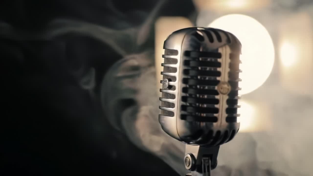 Vintage Microphone with Smoke