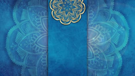 gold and blue paper mandala ornament background looping smoothly, arabic islamic style for any purpose. abstract digital gold color mandala footage. floral vintage decorative element's oriental
