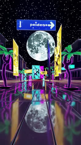 neon city at night