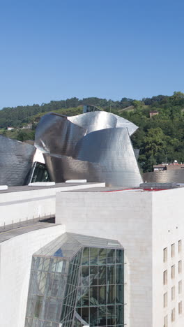 barcelona - spain - june 12 2024 : view of the guggenheim museum in bilbao, spain in vertical