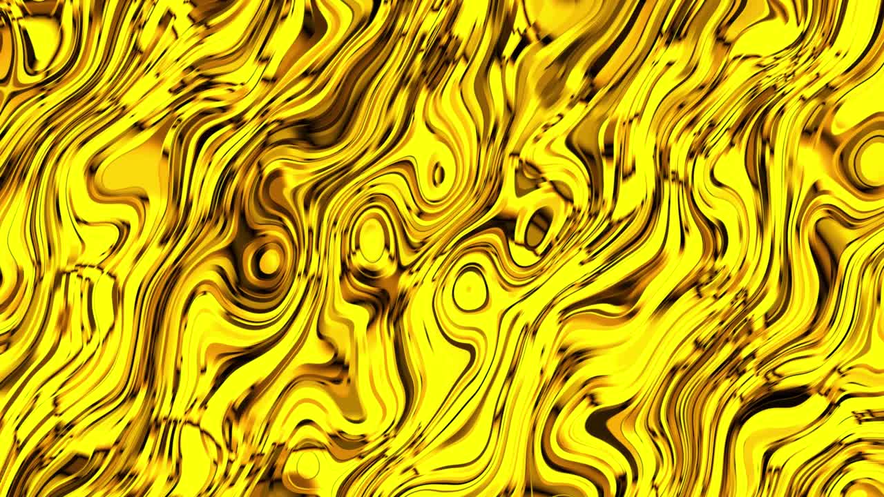 Fondo animado de textura líquida abstracta color oro. Animación 4K.
