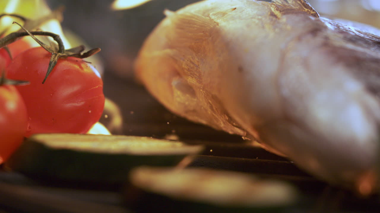 야채와 생선 구이