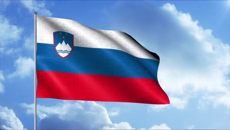 slovenian flag waving in the wind