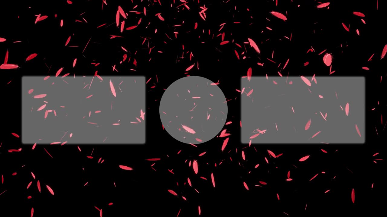 털 떨어지는 입자 끝 카드 끝 화면 모션 그래픽