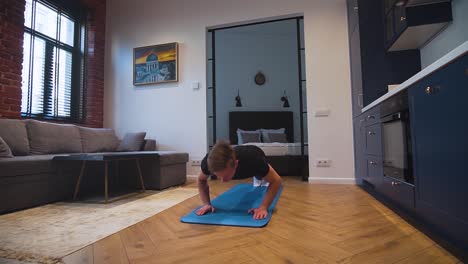 young man training indoors