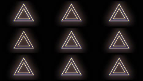 Neon-yellow-geometric-triangles-pattern-in-night