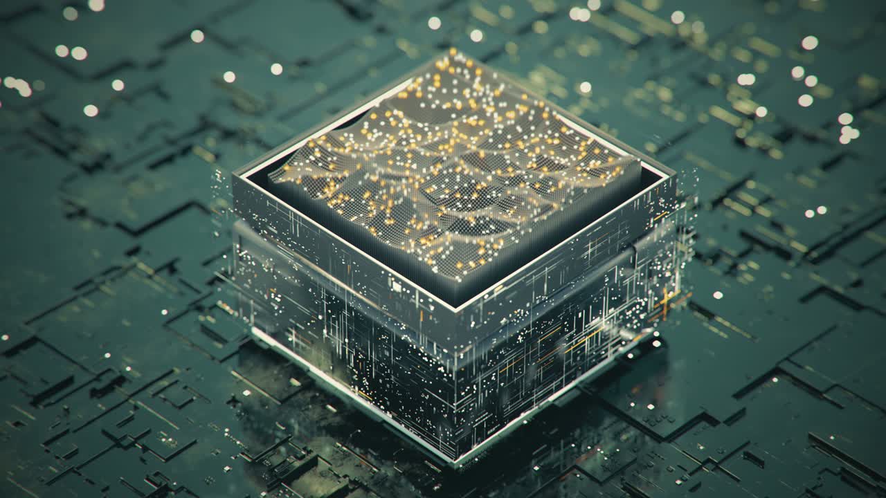 procesamiento y análisis de datos digitales bucle sin costuras animación de renderización 3d