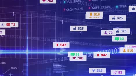 Animation-Der-Datenverarbeitung-In-Sozialen-Medien-Und-Binärer-Codierung