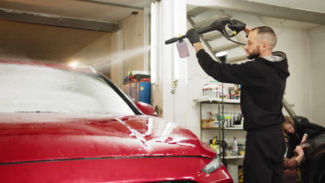 car wash in garage