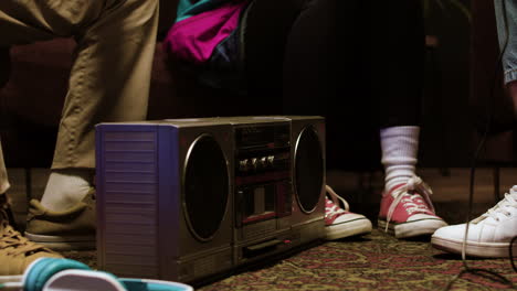 people listening to music at home