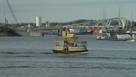 water taxi in the victoria bc harbour in canada