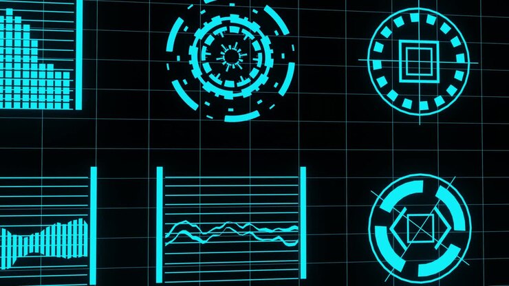 Abstract Sci-Fi Futuristic hologram HUD GUI 3D background