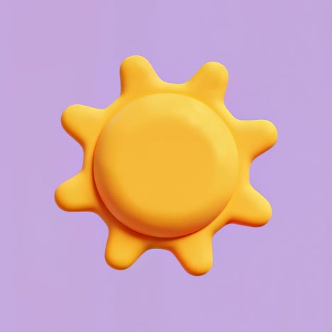 stylized yellow sun icon on purple background