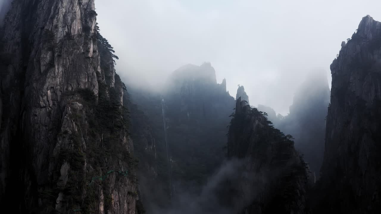 Majestic Mountains shrouded in Fog