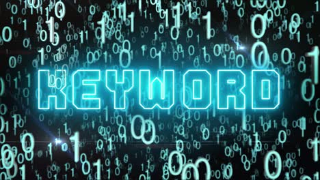 bluish keyword concept with digital code