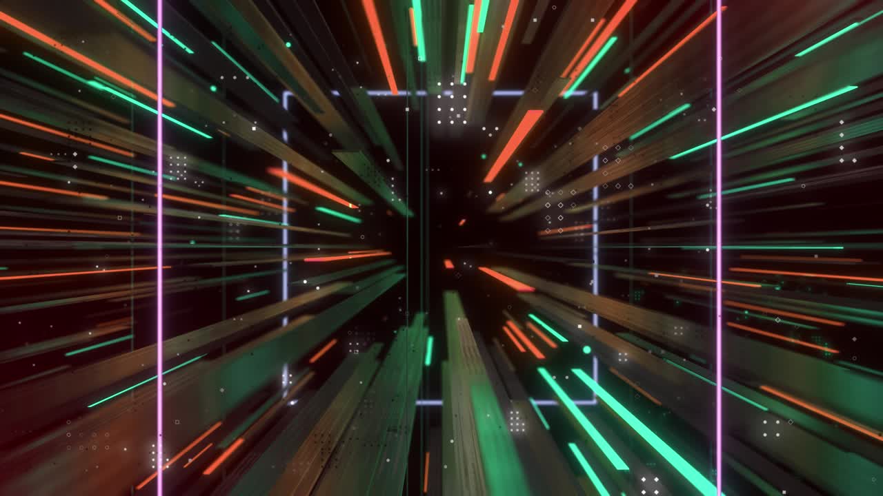 디지털 추상 터널 배경 오렌지색