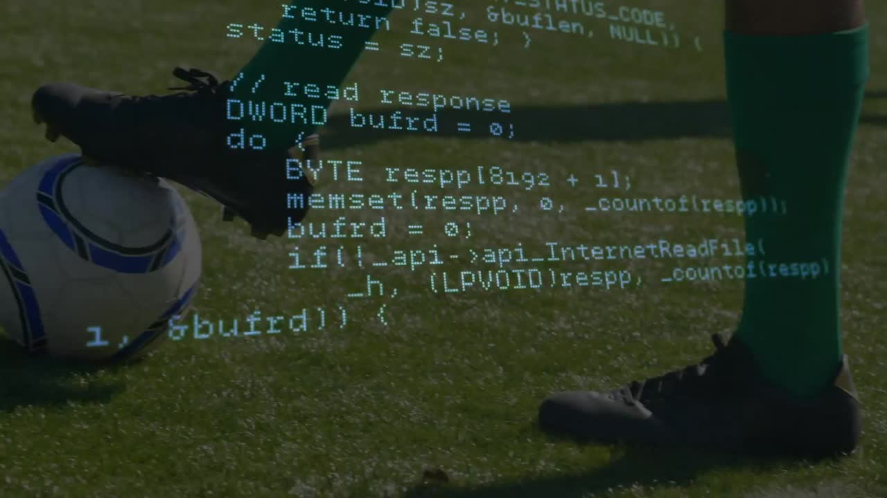 Animation of data processing over football players