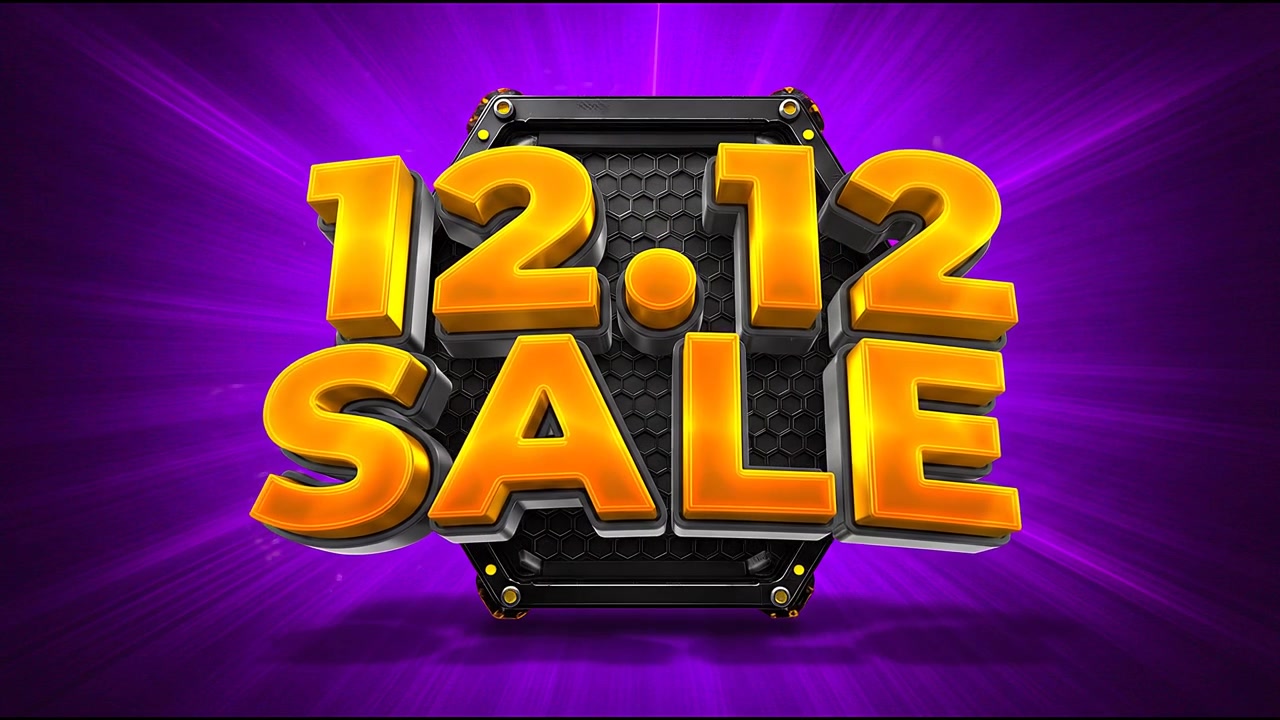 Big Sale Premium Promotional Animation with Gold 3D Typography