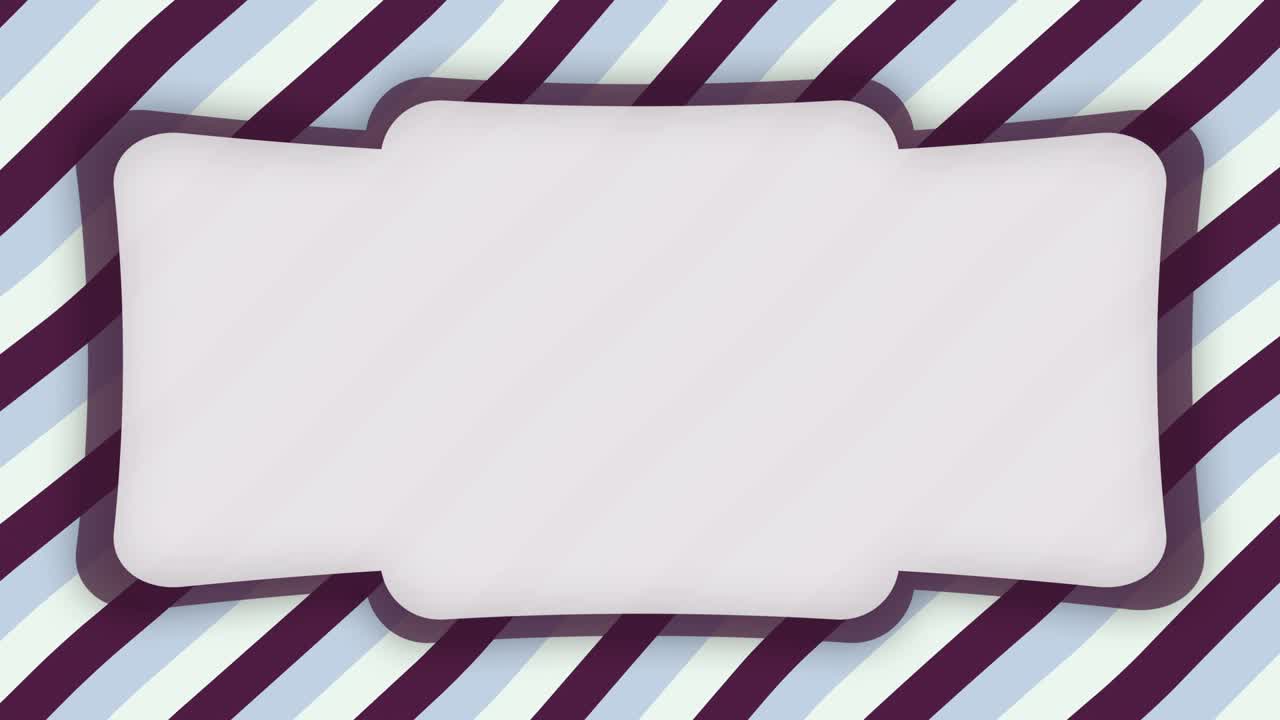 estandarte de marco blanco en formas onduladas púrpura animación