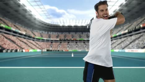 jugador de tenis jugando al tenis con raqueta