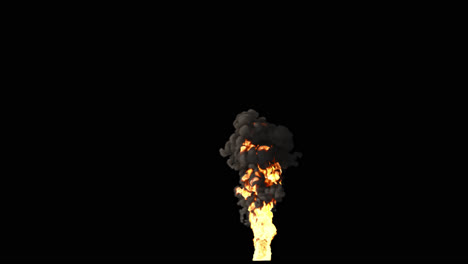 columna de fuego y humo
