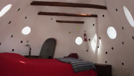inside an earthen dome house