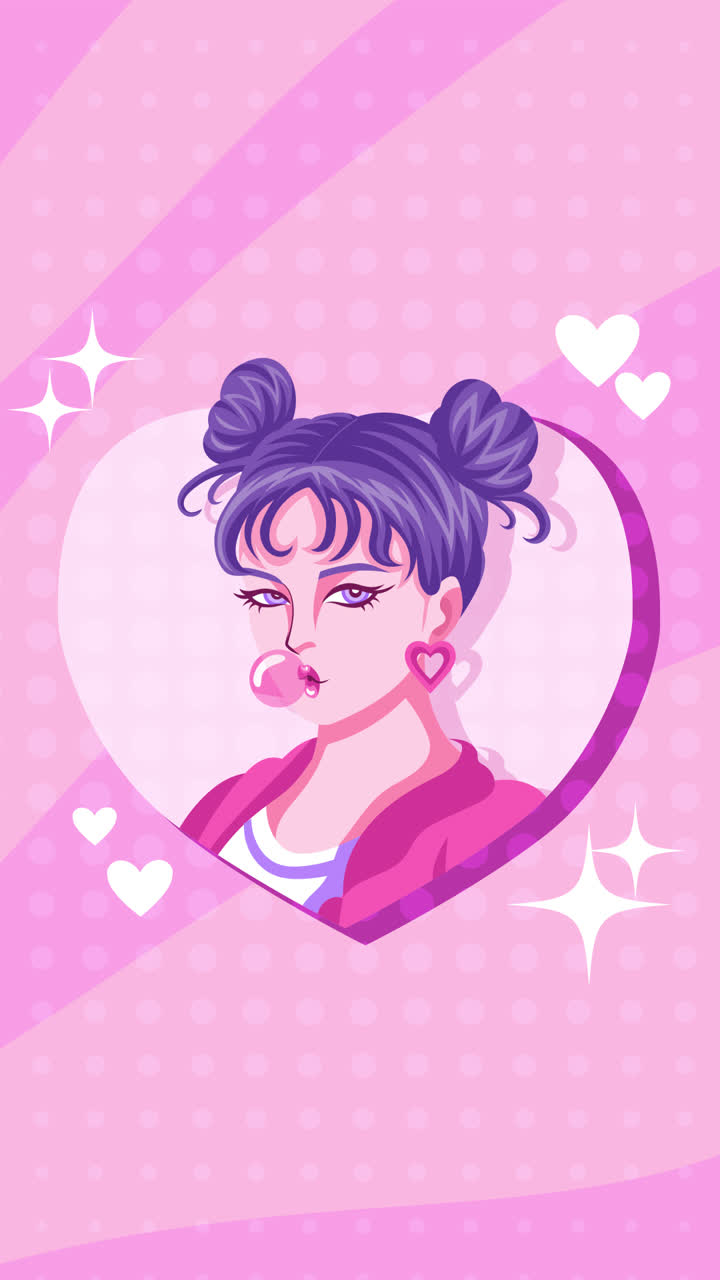 la chica kawaii con el chicle