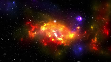 the movement of colorful nebula clouds in the star-studded universe, the cosmos