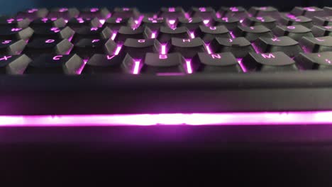 keyboard with lights on a table