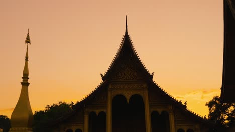 wat saen temple or wat sene at sunset in luang prabang, laos