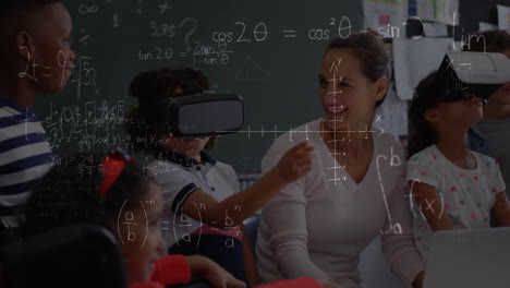 animation of mathematical equations over school children using vr headsets