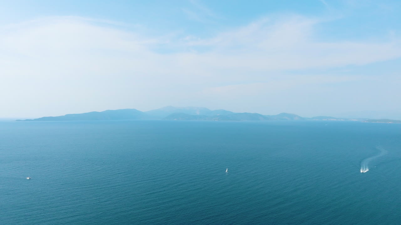 Ocean View with Islands and Boats