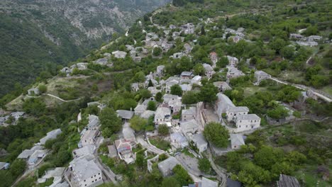 aerial view of a picturesque mountain village in greece